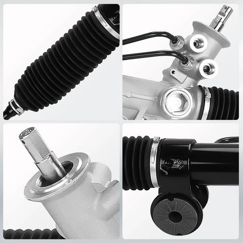 Close-up of components in 22-1000 Power Steering Rack And Pinion Plus Outer Tie Rods For Silverado 1500 And Sierra 1500 1999-2007