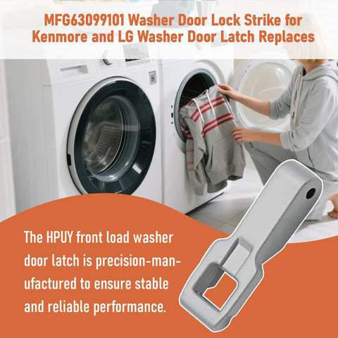 Washer Door Lock Strike 2 Pack For LG Washers Replacement Kit, Fix Door Not Locking, Water Leaks, And Door Wear, No Fuss Install, Durable Steel Construction front load washer door strike