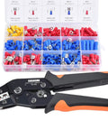 Crimping Tool Kit With 280 Insulated Wire Connectors For AWG 23-13 0.25-2.5mm2 Heavy Duty Pliers Set shown with connectors box