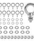 12 Pack M5 Stainless Steel Eye Bolts With Nuts And Washers 12mm Thread Length Lifting Ring Eyebolts for hanging small items
