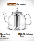 1 Liter Glass Teapot With Removable Infuser, Stovetop Safe Blooming And Loose Leaf Tea Maker, with borosilicate glass