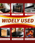High Temperature Silicone Sealant For Ovens And Microwaves Black Heavy Duty Heat Resistant Adhesive Fast Curing Waterproof And Insulation Two Pack 3.53 Oz Per Tube; images of appliances shown where sealant can be applied.
