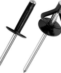 Tri-Fold Aluminum Blind Rivet Kit With 50 Pcs Tri Grip Bulb Style Pop Rivets For Automotive And Soft Plastic Materials Half Black Finish 3 16 By 25 32 Inch Large Head 5 8 Inch Length Pro Grade Rust Free Aluminum Fasteners And Easy Install