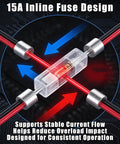 Beefy 16 AWG CB Radio Power Cord With Inline Fuse, 3 Pin Plug Cable showing stable output feature in heat, for mobile CB ham radios.