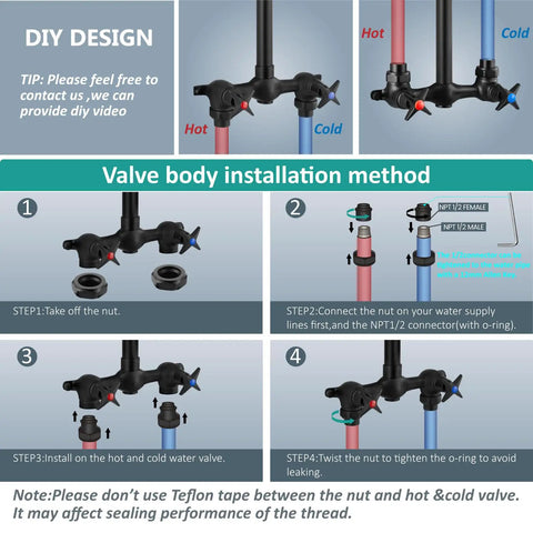 Valve body installation guide for Wall Mount Outdoor Shower Kit With Handheld Spray Rugged Brass And Stainless Steel Fixtures