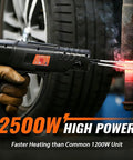 Heavy Duty Induction Heater Tool Featuring 2500 Watts Magnetic Heat For Quickly Zapping Through Rusty Bolts And Stripped Nuts Includes Four Interchangeable Coils And Tough Carry Toolkit, close-up of tool applying heat to rusty bolt.