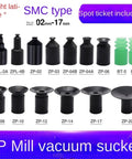 Durable Mini Pneumatic Nozzle Vacuum Suction Cup Manipulator Accessory, Film Type With Strong Grip Force For Tight Spaces And High Cycle Automation Tasks, External Tooth M5 Design, SMC type vacuum suckers of various sizes.