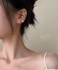 Hypoallergenic Stainless Steel Simulated Pearl Stud Earrings Set In Five Sizes For Women, Lightweight Pain Free Piercing Jewelry For Sensitive Ears, Mini Pearl Studs For Lobe Cartilage And Helix Piercings, Classic Elegant Look, worn in ear