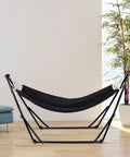 2 In 1 Hammock With Stand Portable Hammock And Swing Chair No Tools Assembly Carry Bag Indoor Outdoor Use For Patio Garden Camping Apartment Black