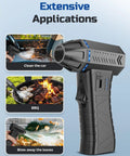 Cordless Air Duster With 300000 RPM Brushless Motor, 8000mAh Battery, used for car cleaning, BBQ ignition, and leaf blowing