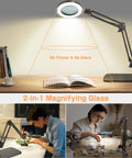 Desk Magnifying Lamp with Light and Clamp Base, 10X and 15X Magnification, 72 LED Glass Lens in use for repair and crafts