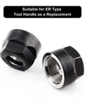 Close-up of two Four Pack ER11-A Collet Nut M14 Clamping Nuts made of cast steel for CNC milling chuck holder lathe.