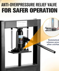 Beefy 6 Ton Hydraulic Press H-Frame Shop Press With Adjustable Height Work Table And 2 Press Plates Heavy Duty Floor Mount