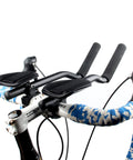 Aluminum Aero Bar Armrest For Road Bikes Clip On TT Handlebar Extensions with ergonomic rest, featuring black sponge armrests.