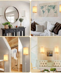 Plug In Wall Sconce Set of Two With 3 Color Modes Warm White Soft White Daylight White Industrial Vintage Vibe Wall Lights With On Off Switch For Bedroom Living Room Hallway Porch installed in various rooms
