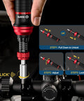 Torque Screwdriver Set 10 To 80 Inch Pounds With 64 Piece Gunsmith Kit shown adjusting scope mount