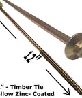 Bulletproof Extra Long Structural Lag Screws For Heavy Duty Construction And Outdoor Landscaping Projects With Yellow Zinc Coating and Easy Hex Head Flange Design For No Sweat Secure Fastening On Thick Timber Posts, 12 inch length image.