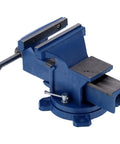 Heavy Duty 6 Inch Metal Bench Vise With 360 Degree Swivel Base 140mm Opening 45# Steel Jaws Anvil And Non Slip Pressure Plate