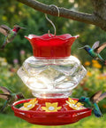 Outdoor Hanging Hummingbird Feeder 18oz Diamond Design With Six Feeding Ports And Perch Built In Ant Moat Durable