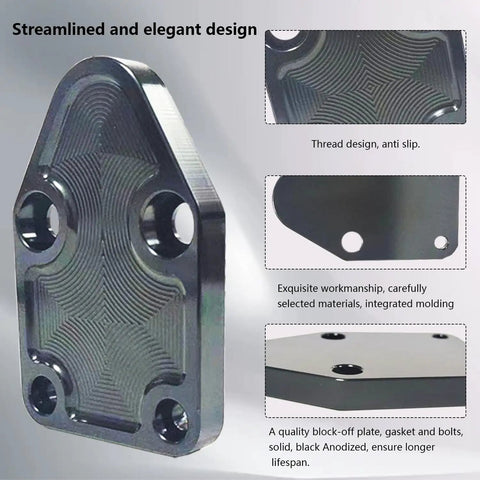 Chevy Small Block Fuel Pump Plate Kit With Gasket Bolt On Drop In Fit For 283 327 350 400 Engines Easy Replacement For Worn Out Parts High Quality Engine Plate black anodized aluminum fuel pump plate with gasket and bolts