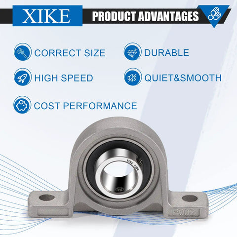 Four Pack KP002 Mounted Pillow Block Bearings Bore 15mm And 0.59 Inch Zinc Alloy Plummer Flanged Bearing product advantages