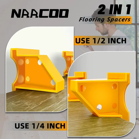 2-in-1 spacers from Laminate Flooring Tools Kit For LVP Installation With Contour Gauge Lock Pro Grade Tapping Block