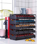 Ultra Slim 5 Point 4 Inch Wide Nespresso Pod Holder Drawer 5 Tier Multi Layer Organizer for Vertuo Pods on countertop