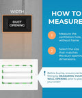 Guide on measuring duct opening and fitting Aluminum Vent Cover 24 By 24 Inches Quiet Return Air Grille For Wall Or Ceiling.
