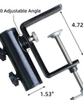 Heavy Duty Patio Umbrella Clamp Clip Steel Stand Holder Mount For Fence Posts Railings Bleachers And Tailgates Fits 1 To 1.5 Inch Poles