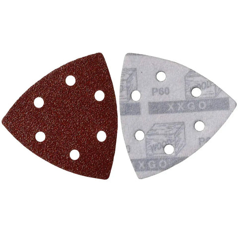 3.5 Inch Triangular Oscillating Multi Tool Sanding Pads With Hook And Loop Aluminum Oxide Assorted Grits 60 80 100 120 240 20 Pieces Each Pack Of 100 Pro Grade For Fast Wood Smoothing And Fine Finishes