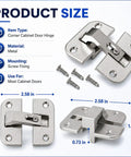 Heavy Duty Adjustable Concealed Pie Cut Corner Cabinet Hinge With Smooth As Butter Quiet Close And Rust Resistant Nickel Finish Works Great With Mepla And Grass Cabinets For Zero Hassle Setup That Always Fits Like A Dream, showing size and screw fixing details.