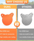 AR500 Steel Targets For Shooting Neon Orange Silhouette Gong Combo Set vs non-AR500 steel comparison chart