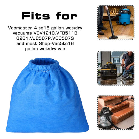 Microlined Cloth Filter Pack Of Three For Two To Two Point Five Gallon Shop Vacs Replacement Filter Fits Craftsman Armor All Vacmaster