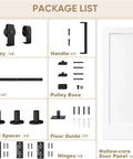 Package contents for 36 in. by 84 in. Bi-Fold Door Set With Hardware Kit, Shaker Style Flat Panel Primed Door, DIY Friendly