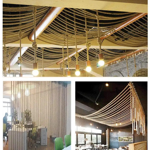 100 Percent Natural Hemp Rope Thick 1 Inch By 100 Ft Heavy Duty Manila Jute Rope for unique ceiling and wall decor
