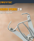 Close-up of Miter Spring Clamps Kit With Spring Loaded Pliers showing 2-inch maximum opening and sharp ends for woodworking projects