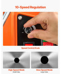 Heavy Duty 1550W Magnetic Drill Press With Powerful 2 Inch Core Bit And 13000N Holding Force For Steel Iron Metals Low Speed 0-550 RPM Reliable Copper Motor Base Stable Performance Jobsite Essential Tool speed control knob with high and slow speed mode options.