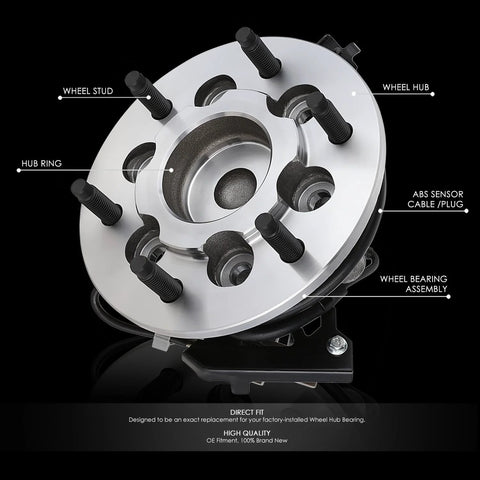 Front Right Wheel Bearing Hub Assembly With Abs Sensor Fits Chevy Colorado 2004 2012 And GMC Canyon 2004 2012 And I Series 2006 2007 2008 Rwd Replacement OEM WHA 0248 showing labeled parts