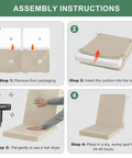 Assembly instructions for Outdoor Dining Chair Cushions 4 Pack High Back Water Resistant Patio Seat Cushions With Ties.