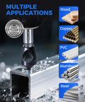 Top Notch M35 High Speed Steel Countersink Bits 1/2 Inch Shank 90 Degree Chamfer Drill Set With TiAIN Coating on aluminum.