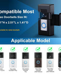 Anti-Theft Video Doorbell Mount for Blink and Ring, Adjustable No-Drill Bracket displayed with compatible models and dimensions