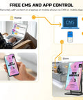 Image showing free CMS and app control for Top Notch 37 Inch Black Digital Signage Display Packing Crisp Fhd Graphics And Android 11.
