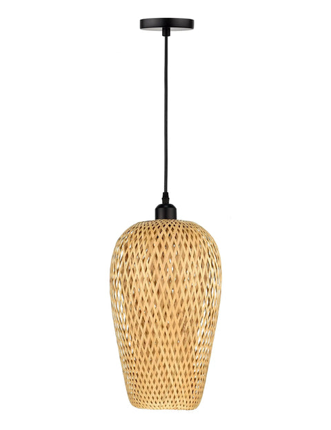 Hand Woven Bamboo Rattan Pendant Light With Natural Finish, Double Layer Dome Shade For A Cozy Boho Vibe In Living Room Bedroom Kitchen Hallway Or Cafe, Eco Friendly Ceiling Fixture With Warm Ambient Glow