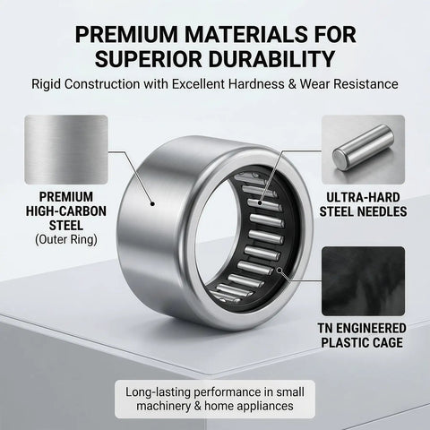 Five Pack SCE86 Needle Roller Bearings With Half Inch Inner Diameter Eleven Sixteenths Inch Outer Diameter And Three Eighths Inch Wide