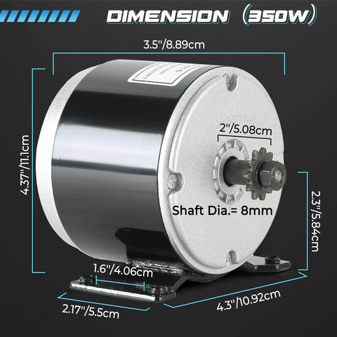 24V 350W Brushed Permanent Magnet Electric Motor For E Scooters And E Bikes Compact 2800 RPM Drive System Motor For Upgrades Bike Conversions And Small Wind Turbine Projects, 3.5in motor