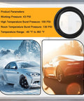 Six Piece Silicone Vacuum Hose Kit For Automotive Use displayed with performance specs and cars in various conditions.