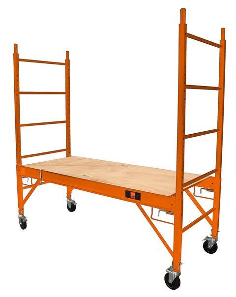 Heavy Duty Steel Rolling Scaffold With Smooth Braking Casters And Twenty Five Height Options Jobsite Ready Workhorse Designed To Carry A Full Ton For Hard Working Crews Stacks Tall