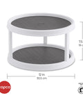 Non-Skid 2-Tier 12-Inch Turntable For Cabinets And Pantry Storage Rotating Organizer With Stable Surface Durable And Easy To Clean