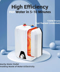 Real Deal Under Sink Mini Tank Electric Water Heater 1.59 Gallon 1500 Watt Quick Heat For Kitchen And Bathroom Point Of Use showing efficient design and controls.
