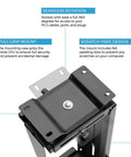 Upgrade Your Workspace Vibes With This Rock Solid Adjustable Under Desk Computer Mount And Wall Bracket That Keeps Your CPU Tower Off The Floor For A Totally Clean Setup Plus Broad Compatibility. Image showing 360-degree rotation feature and scratch-free design with padding.